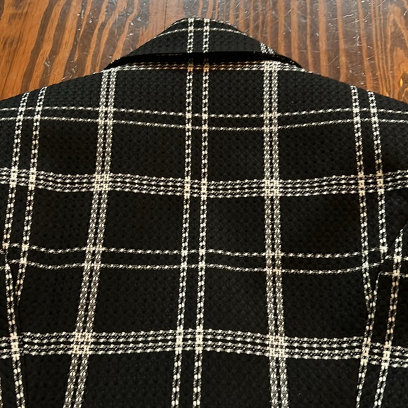 BEBE PLAID MOTO JACKET black white size 00 NWT - Picture 8 of 12